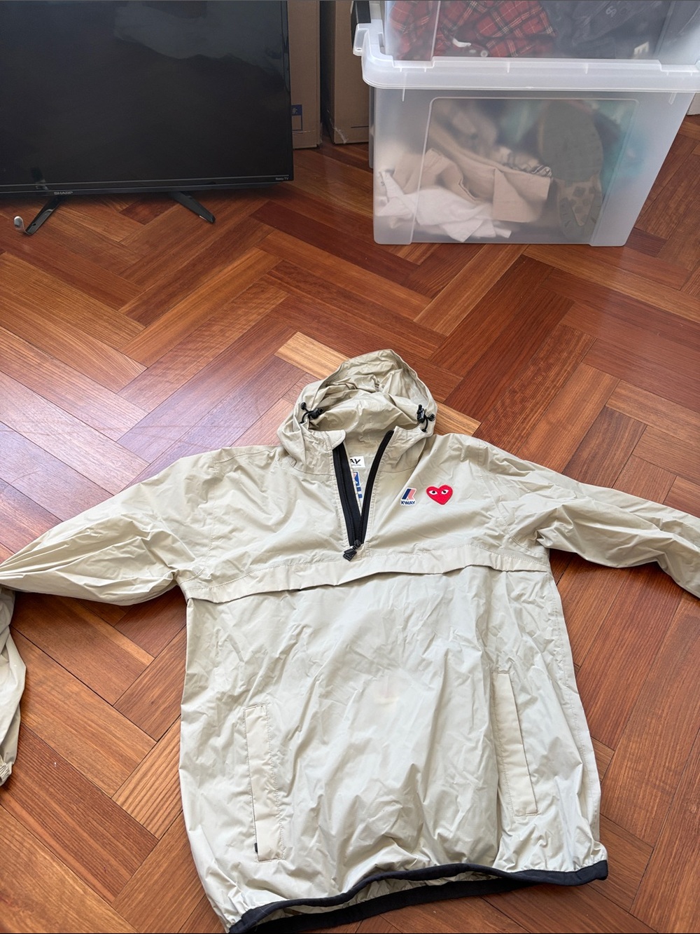 Beige Windbreaker Anorak - COMME DES GARCONS X K-WAY